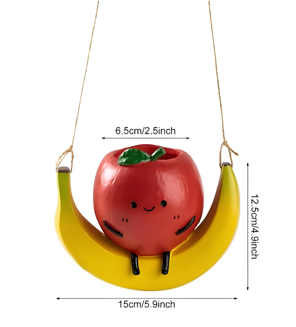 Jardinière suspendue résine orange, pot de balançoire décor fruit