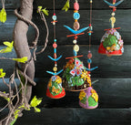 Carillon éolien en céramique avec fleurs 3D, décoration de jardin, hauteur 95 cm