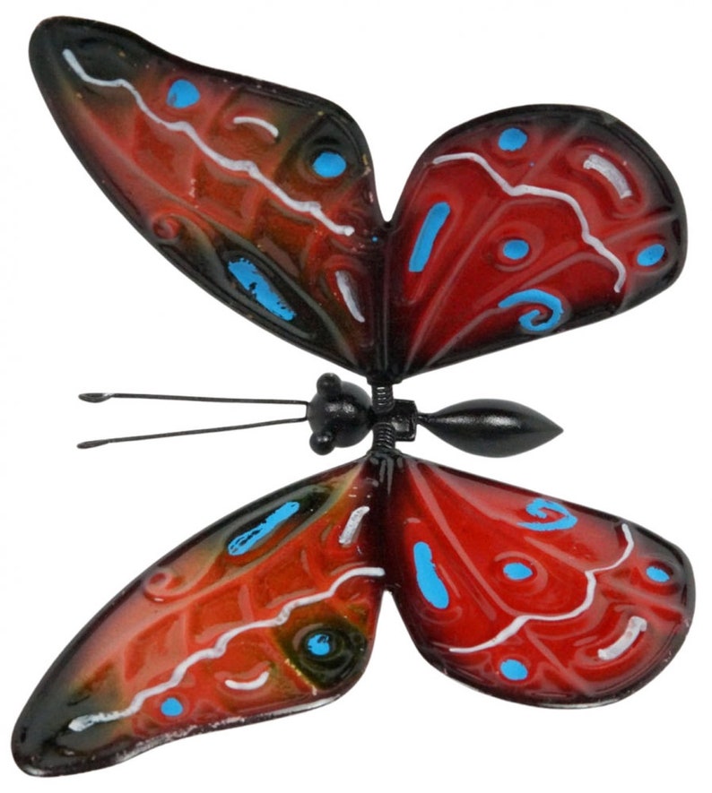 Lot de 3 tuteurs de jardin papillons en agate, 55 cm, décoration jardin