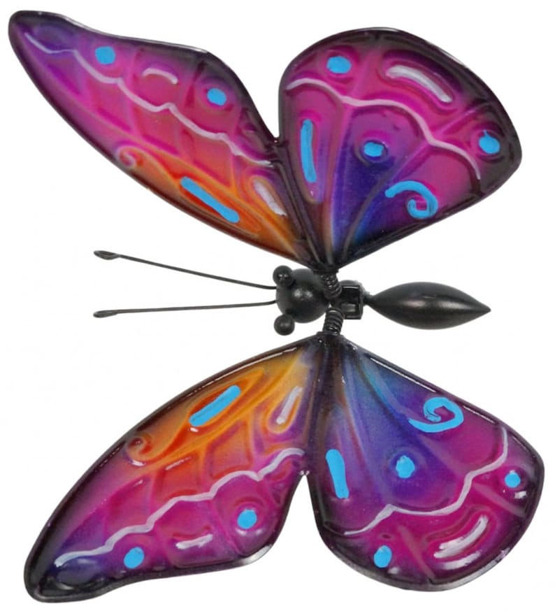 Lot de 3 tuteurs de jardin papillons en agate, 55 cm, décoration jardin