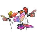 Lot de 3 tuteurs de jardin papillons en agate, 55 cm, décoration jardin
