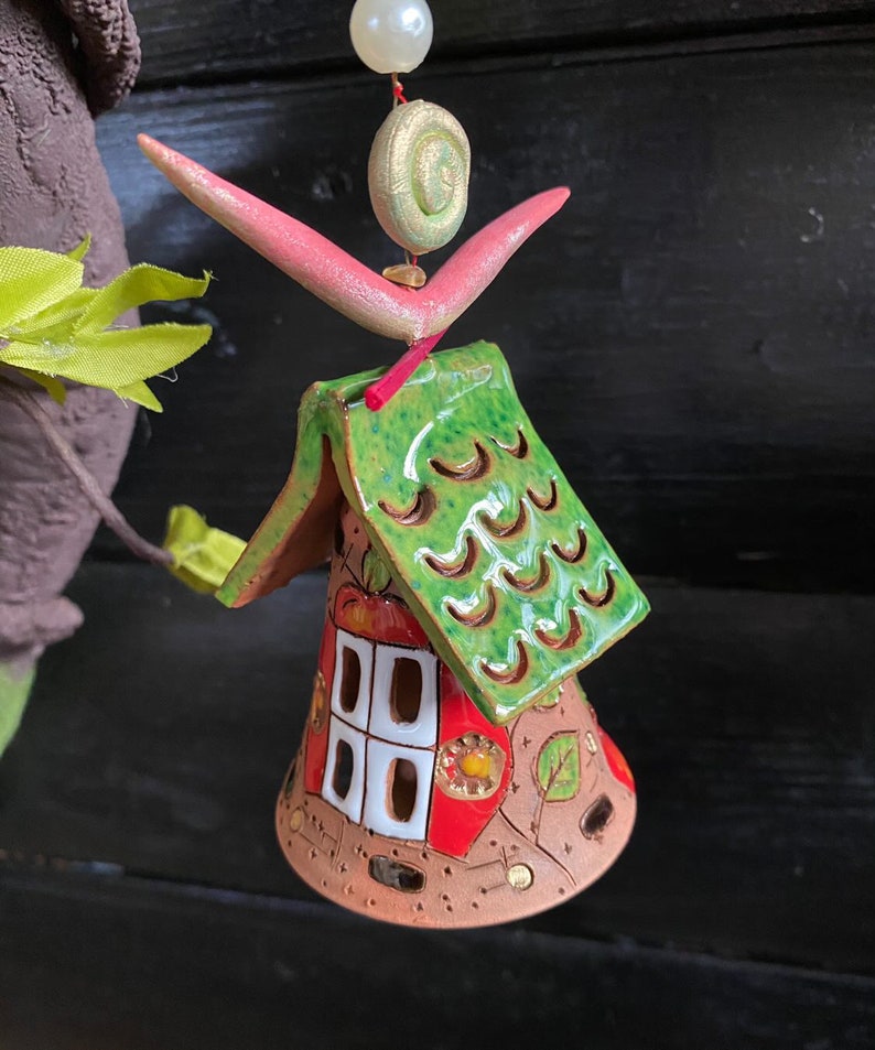 Cloches murales en céramique pour maison et jardin - Carillons éoliens décoratifs, 95 cm