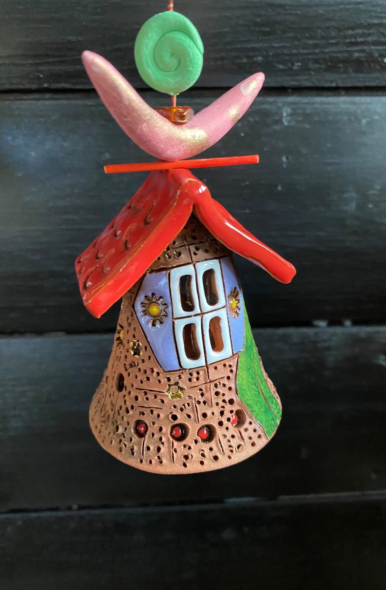 Cloches murales en céramique pour maison et jardin - Carillons éoliens décoratifs, 95 cm