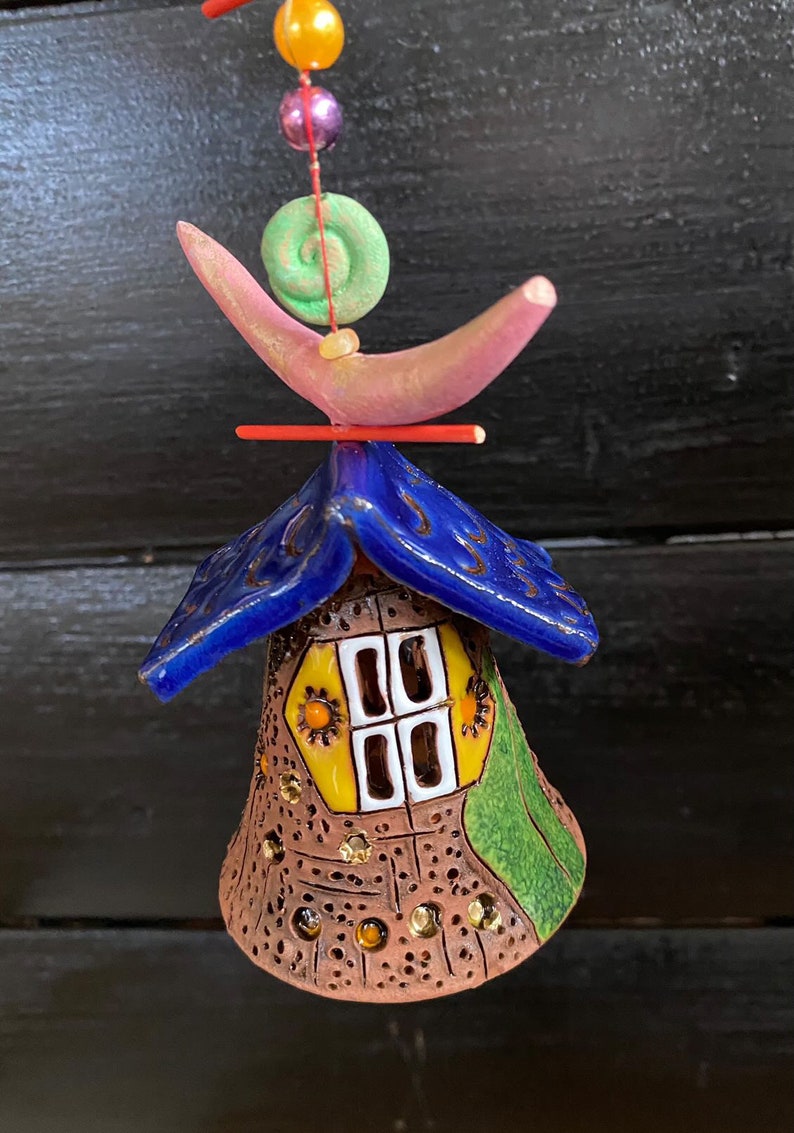 Cloches murales en céramique pour maison et jardin - Carillons éoliens décoratifs, 95 cm