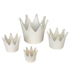 Pot de fleurs en céramique blanc mat forme couronne - 4 tailles