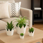 Pot de fleurs en céramique blanc mat forme couronne - 4 tailles