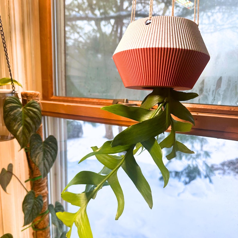 Cache-pot inversé pour plantes d'intérieur, pot à l'envers avec filet et anneau, petit et grand formats