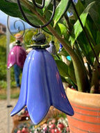 Campanule en céramique - fleur décorative avec tige - 10 cm