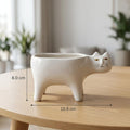 Pot de fleurs chat en céramique blanche, petit pot pour plantes d'intérieur à poser sur un bureau