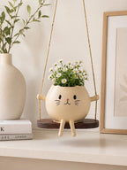 Jardinière suspendue en résine pour chat, pot de fleur animal, décoration intérieure
