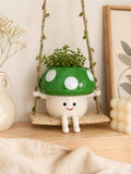 Jardinière suspendue champignon résine porte-plante succulente décoration jardin