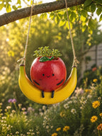 Jardinière suspendue résine orange, pot de balançoire décor fruit