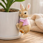 Jardinière suspendue lapin, décoration pour pot de fleurs, statue de jardin, ornement extérieur mignon