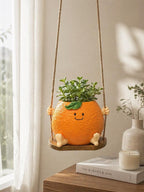 Jardinière suspendue résine orange, pot de balançoire décor fruit