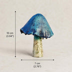 Statue de jardin champignon bleu, décoration féerique, figurine en résine 10 cm