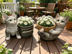 Pot de fleur fantaisiste en résine avec chat, jardinière d'extérieur, décoration de jardin pour amoureux des chats