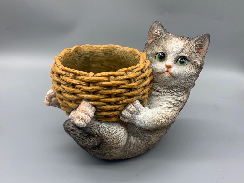 Pot de fleur fantaisiste en résine avec chat, jardinière d'extérieur, décoration de jardin pour amoureux des chats