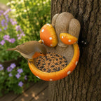 Mangeoire à oiseaux champignon résine, décoration de jardin féerique, station ravitaillement colibris