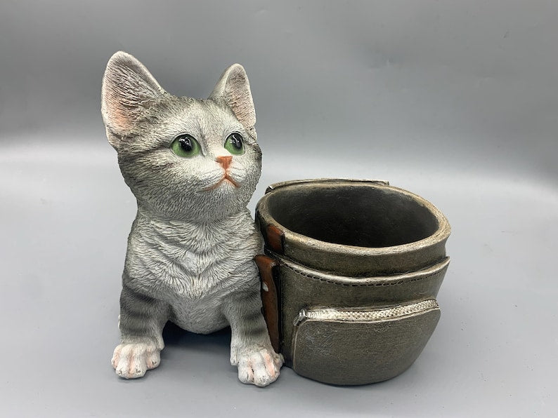 Pot de fleur fantaisiste en résine avec chat, jardinière d'extérieur, décoration de jardin pour amoureux des chats