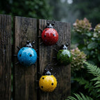 Coccinelle en métal décoration murale extérieure, suspension pour clôture jardin, sculpture scarabée rustique