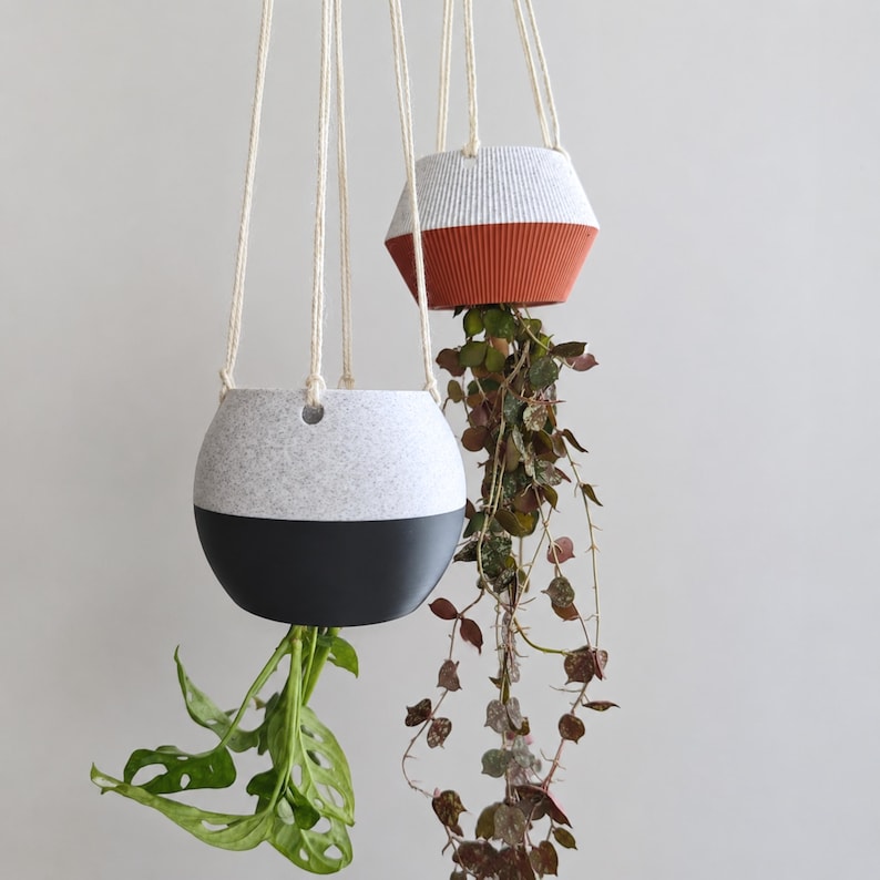 Cache-pot inversé pour plantes d'intérieur, pot à l'envers avec filet et anneau, petit et grand formats
