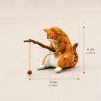 Figurine chat pêcheur en résine,5 cm, ornement mignon pour jardin féérique