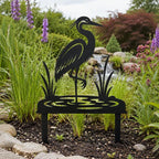 Pieu de jardin héron en métal, décoration de pelouse échassier pour jardin côtier