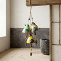 Carillon éolien d'extérieur résine oiseau peint à la main décoration balcon