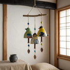 Carillon éolien d'extérieur résine oiseau peint à la main décoration balcon