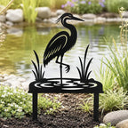 Pieu de jardin héron en métal, décoration de pelouse échassier pour jardin côtier
