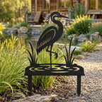 Pieu de jardin héron en métal, décoration de pelouse échassier pour jardin côtier
