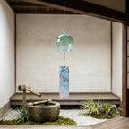 Carillons éoliens en verre, style Furin japonais, motifs colorés