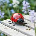Décoration murale coccinelle en métal, figurine de jardin extérieur, ornement de clôture