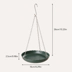 Plateau suspendu pour mangeoire à oiseaux, vert foncé à bord festonné, bol bain d'oiseaux de jardin, 16 cm