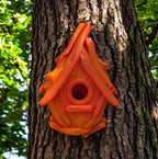 Cabane à oiseaux en bois flotté pour jardin | Texture réaliste | Résistante aux intempéries